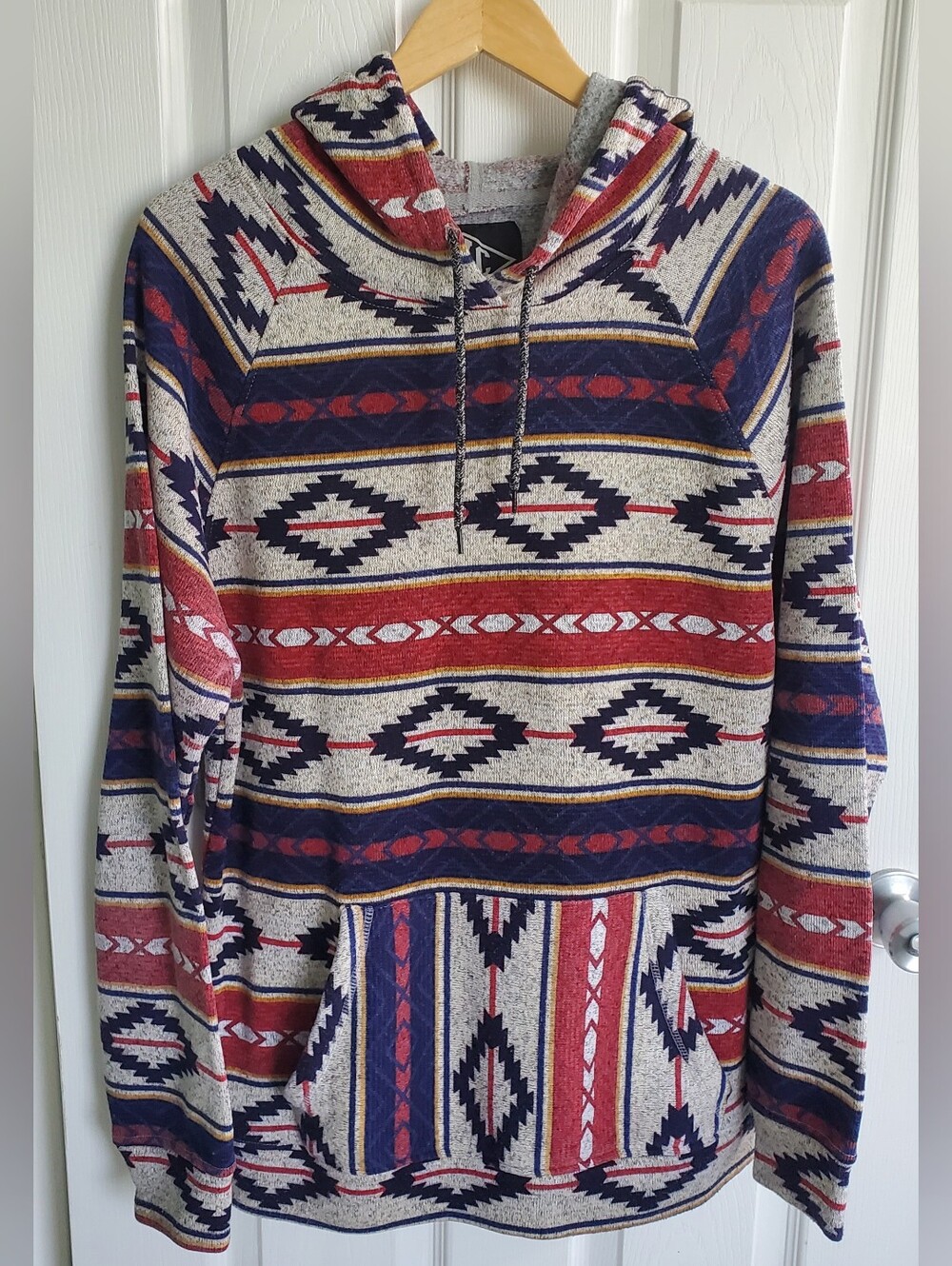 BKC Aztec Southwestern Tribal Print Thick Hoodie Men's Size L Rodeo